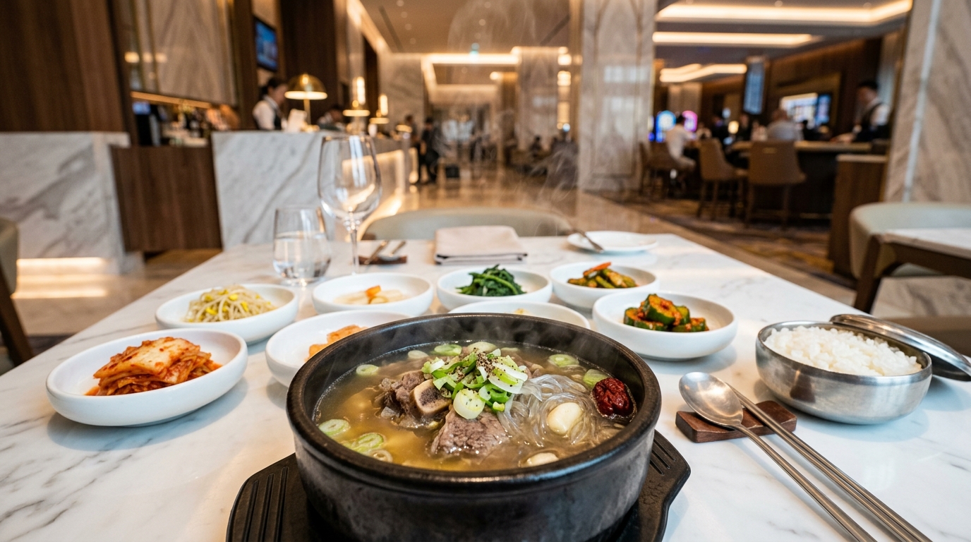 韓国カジノの無料食事(コンプ飯)完全攻略:利用条件・必要ポイント・注文方法・おすすめメニュー